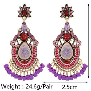 Boho Crystal Drop Earrings